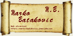 Marko Bataković vizit kartica